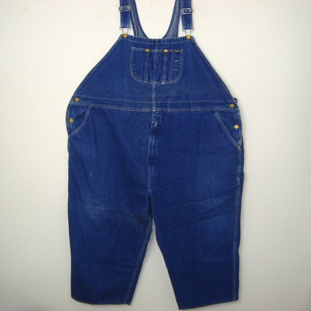 Vintage Key Men's Overalls Blue Denim Bib Carpenter Workwear Farm Size 56 *READ